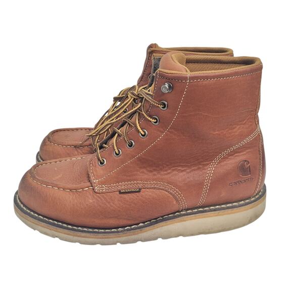 Carhartt Men's 6" Soft Toe Waterproof Wedge Boot CMW6175 Size 10 M Brown - Picture 1 of 11